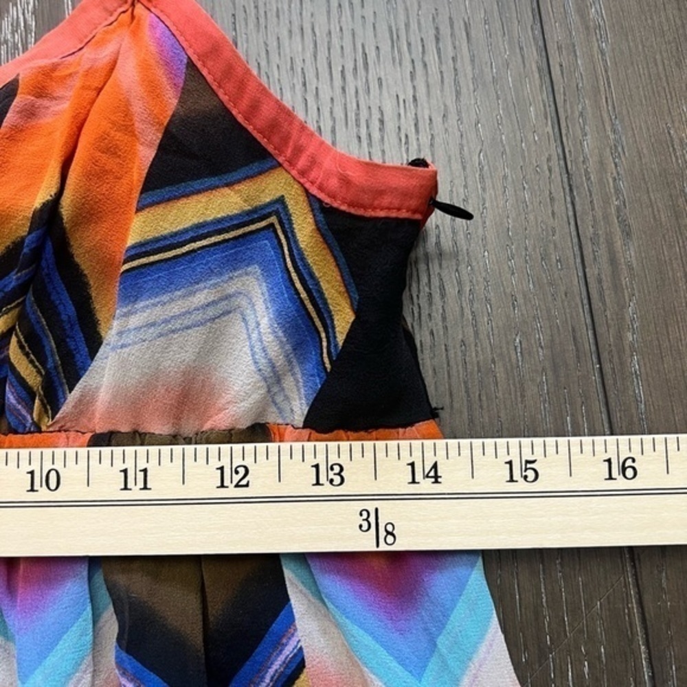 Guess Jeans Silk Crossed Back Spaghetti Strap Mini Colorful Dress - Picture 10 of 15